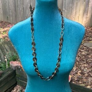 Vintage 14th and Union Hold Tone Tortoise Linked  Necklace